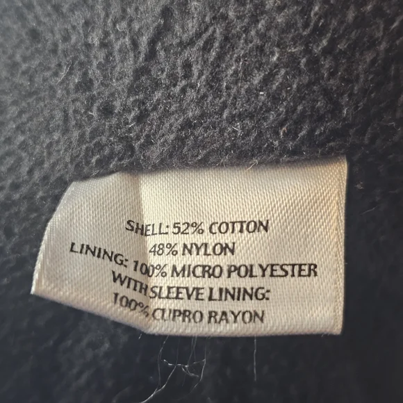 Eileen Fisher Button-Up Jacket Womens Size L Black Satin Fleece-Lined Collarless - Picture 8 of 9